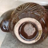 Brown glazed terracotta coffee service