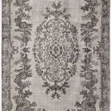 Gray & Black Oriental Vintage Rug, 220x317Cm