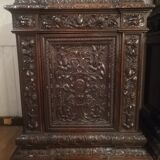 Pair of 19th century dark walnut display cases