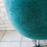 Fauteuil velours vert