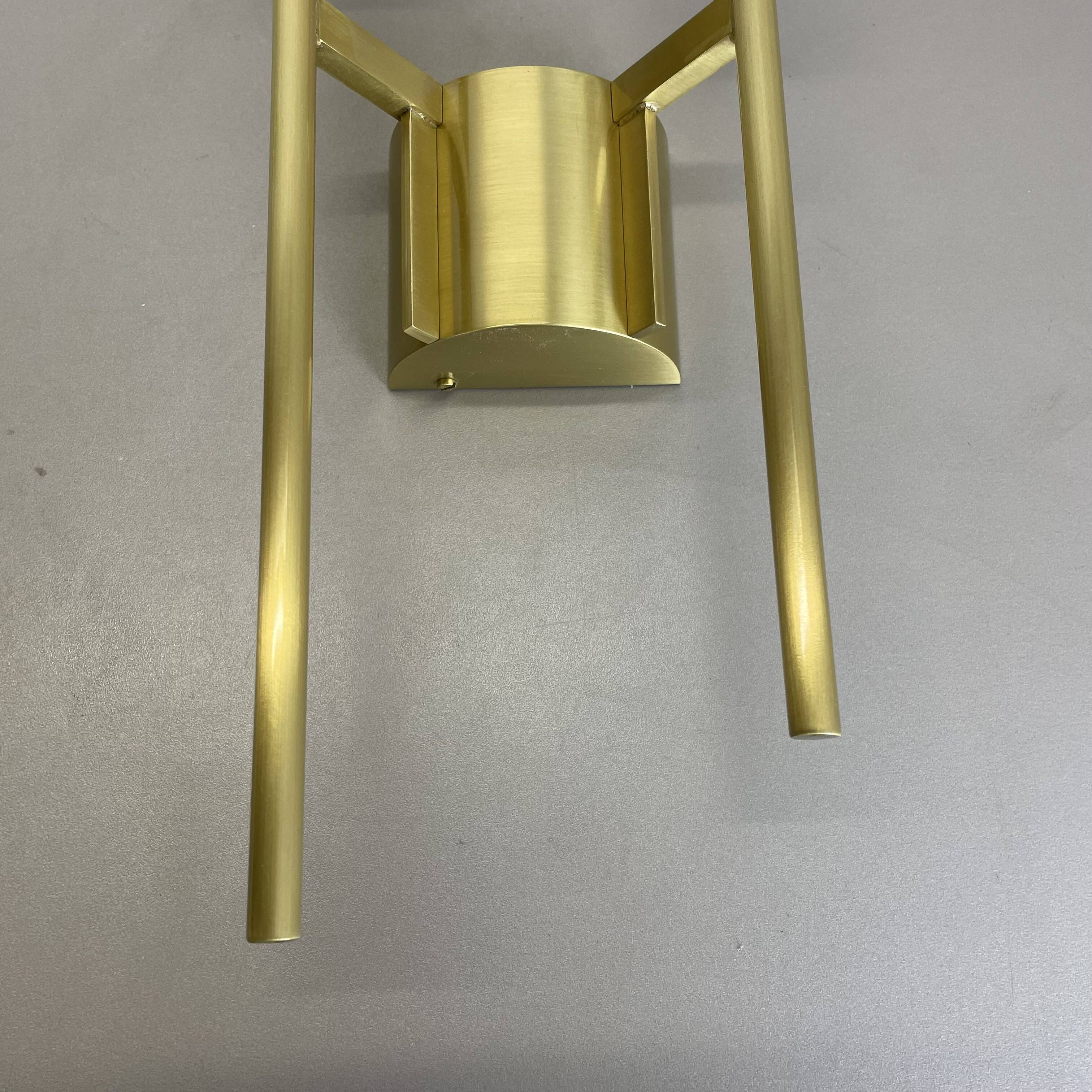 Set of 2 brass italian stilnovo style theatre wall light sconces, italy, 1970s