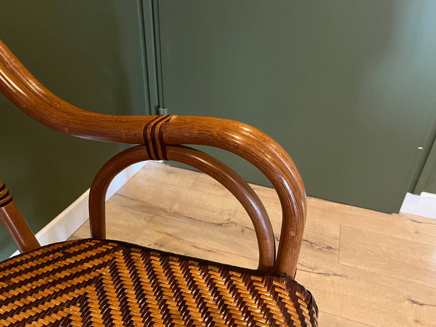 Ensemble canapé table rotin vintage 70 Riviera bohème