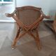 Vintage set of 2 garden woven rattan chairs - sky blue nets - 40