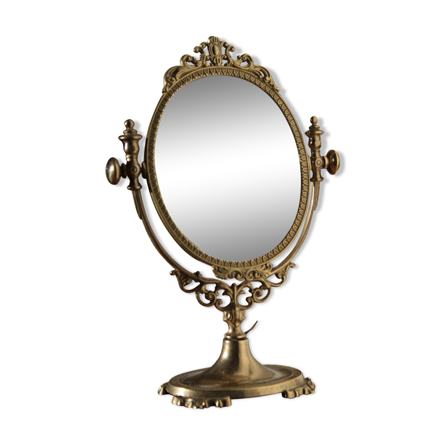Miroir de table psyché laiton doré, 18x27cm