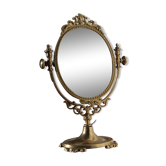 Table psyche Golden brass mirror, 18x27cm