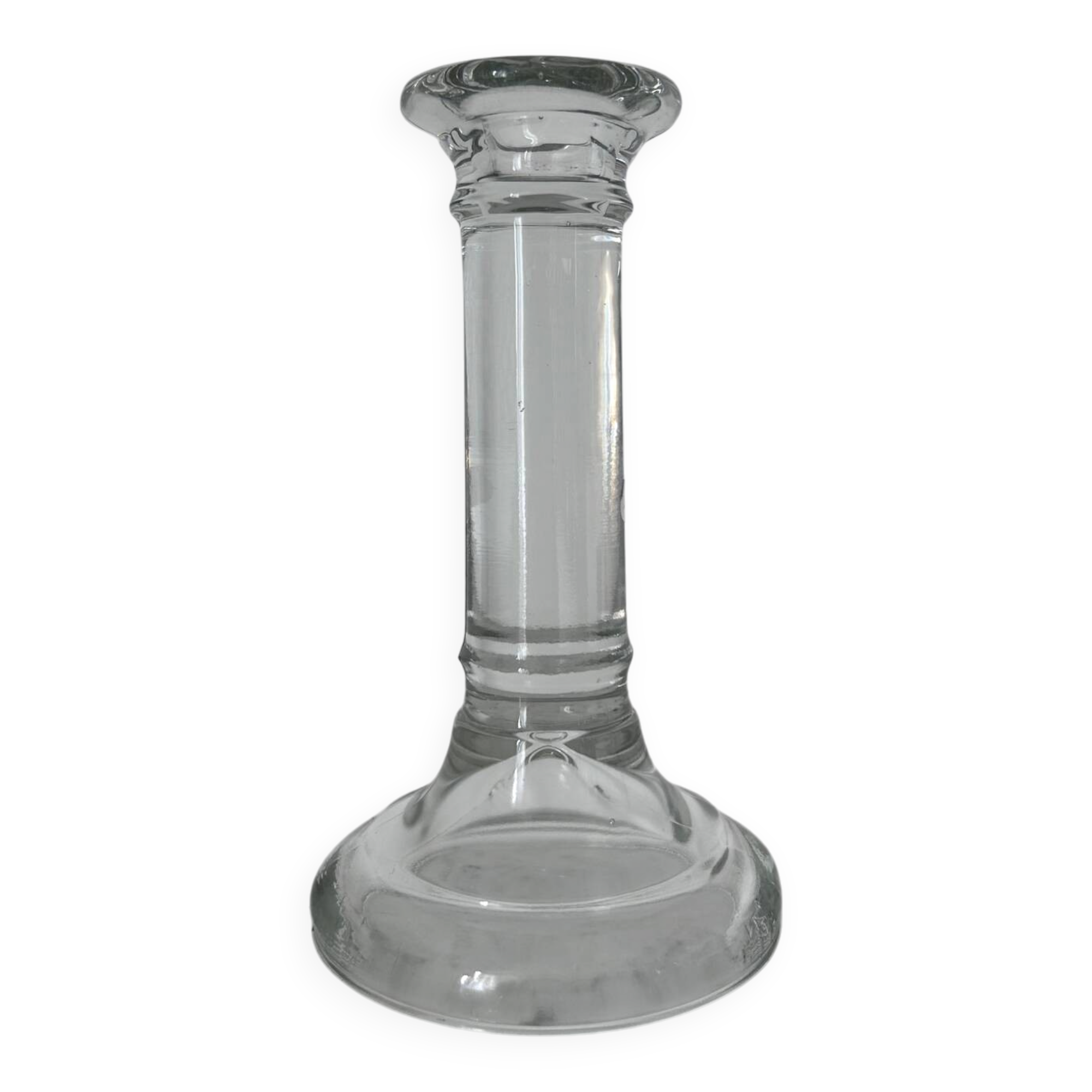 Glass column candle holder