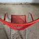 Folding scoubidou children's armchair red and vintage chrome 1950