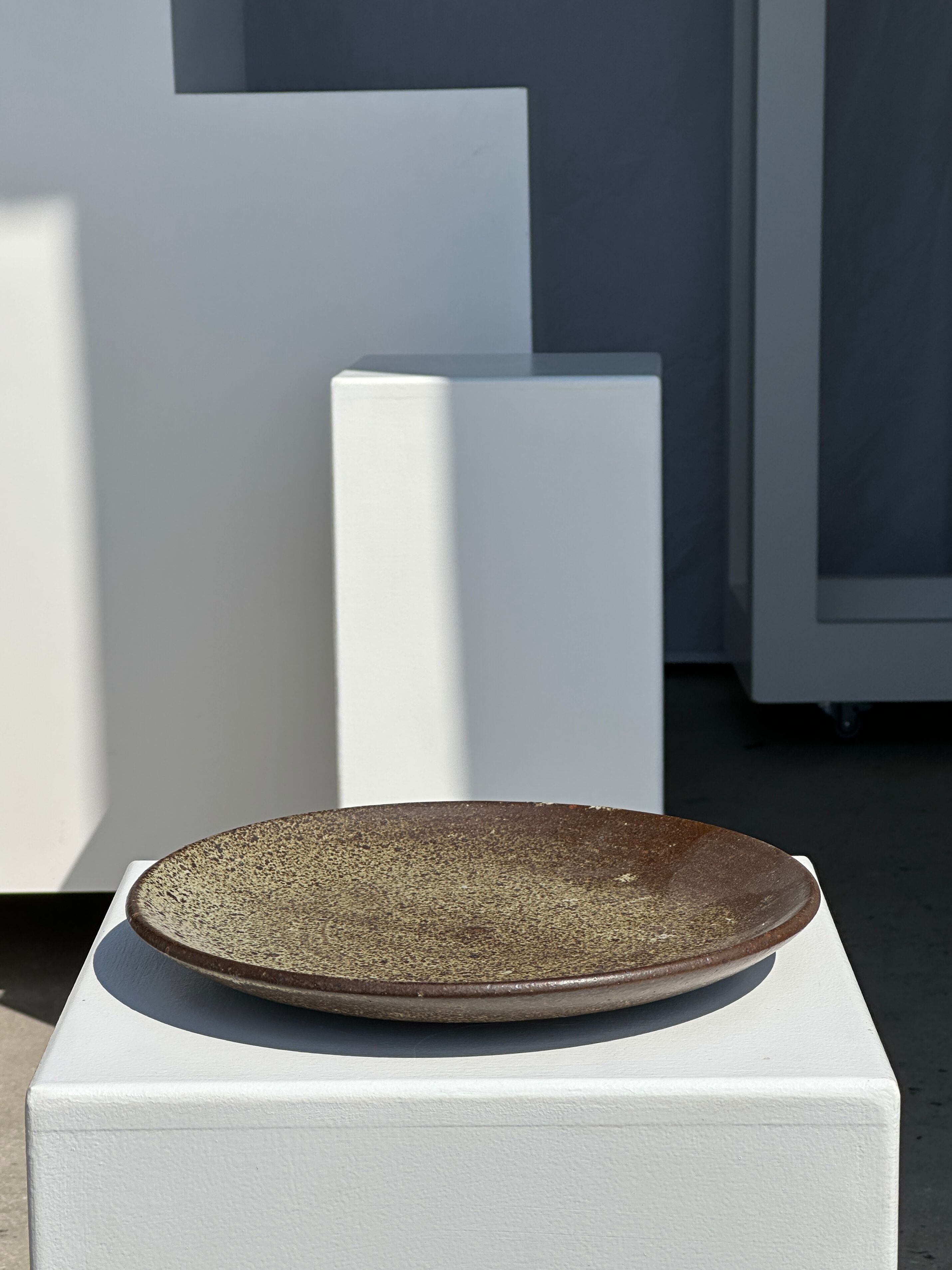 Indonesian green ceramic dish D:26.5