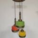 Rare pendant lamp from Italy in 3 colours of glass attributed to Stilnovo