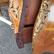 Commode ancien Louis XV marqueterie plateau marbre