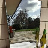 Bevelled mirror trapeze two waves at the top