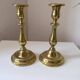 Pair of antique gilt brass candlesticks
