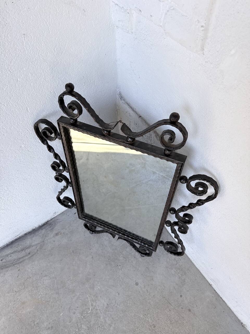 Brutalist wrought iron mirror 1940