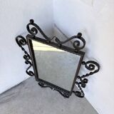 Brutalist wrought iron mirror 1940