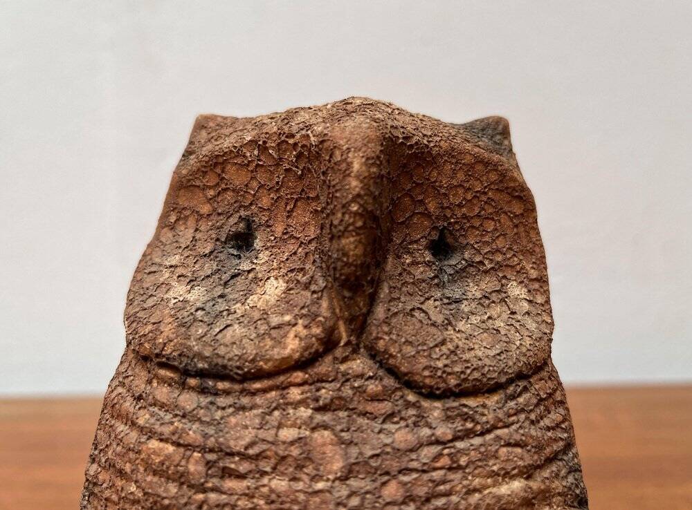 Owl sculpture in Italian pottery from the mid-century by Aldo Londi for Bitossi, 1960s.