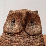 Owl sculpture in Italian pottery from the mid-century by Aldo Londi for Bitossi, 1960s.