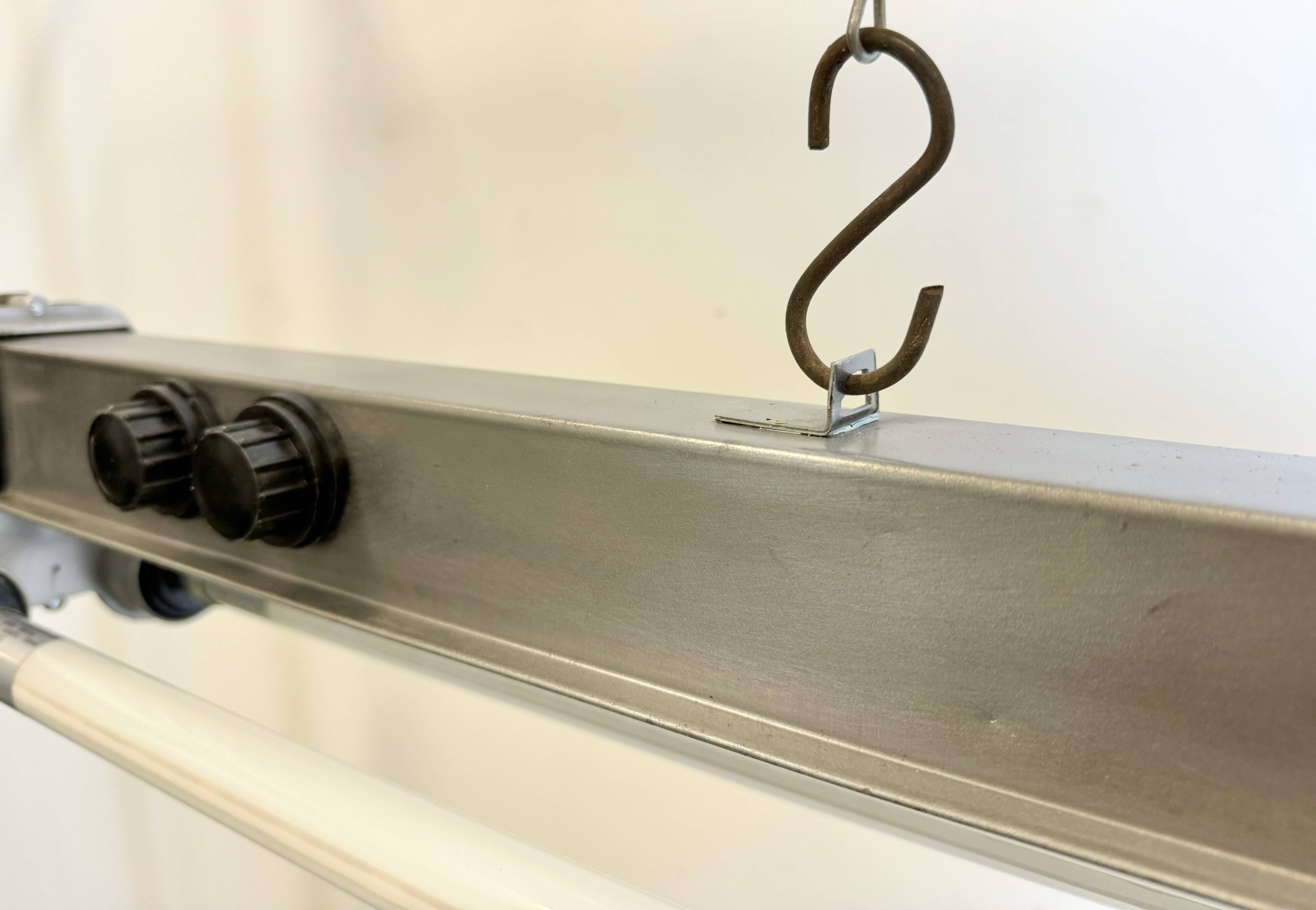 Industrial Polished  Hanging Tube Light, 1970s