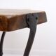 Table d'appoint tripode en bois et fer forgé, 1960