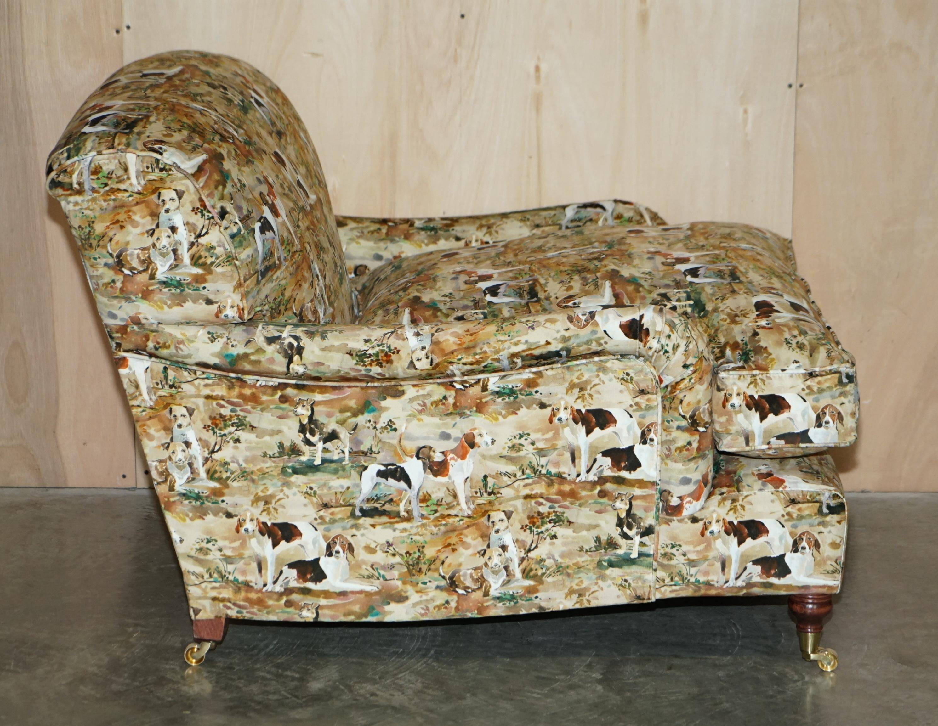 Pair of Howard Custom Love Seat Armchairs in Mulberry Silk Velvet