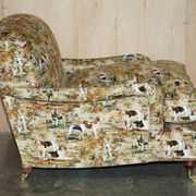 Pair of Howard Custom Love Seat Armchairs in Mulberry Silk Velvet