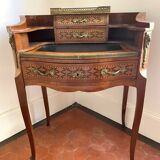 Petit bureau en marqueterie & bronze  (19e siecle)