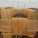 Six brutalist chairs straws and wood 60s