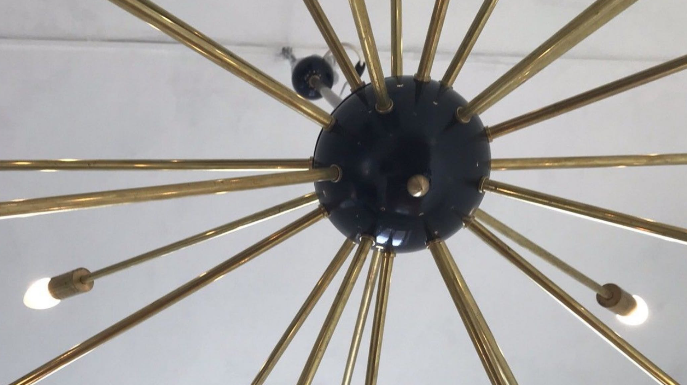 24-armed brass Sputnik chandelier with 1950s