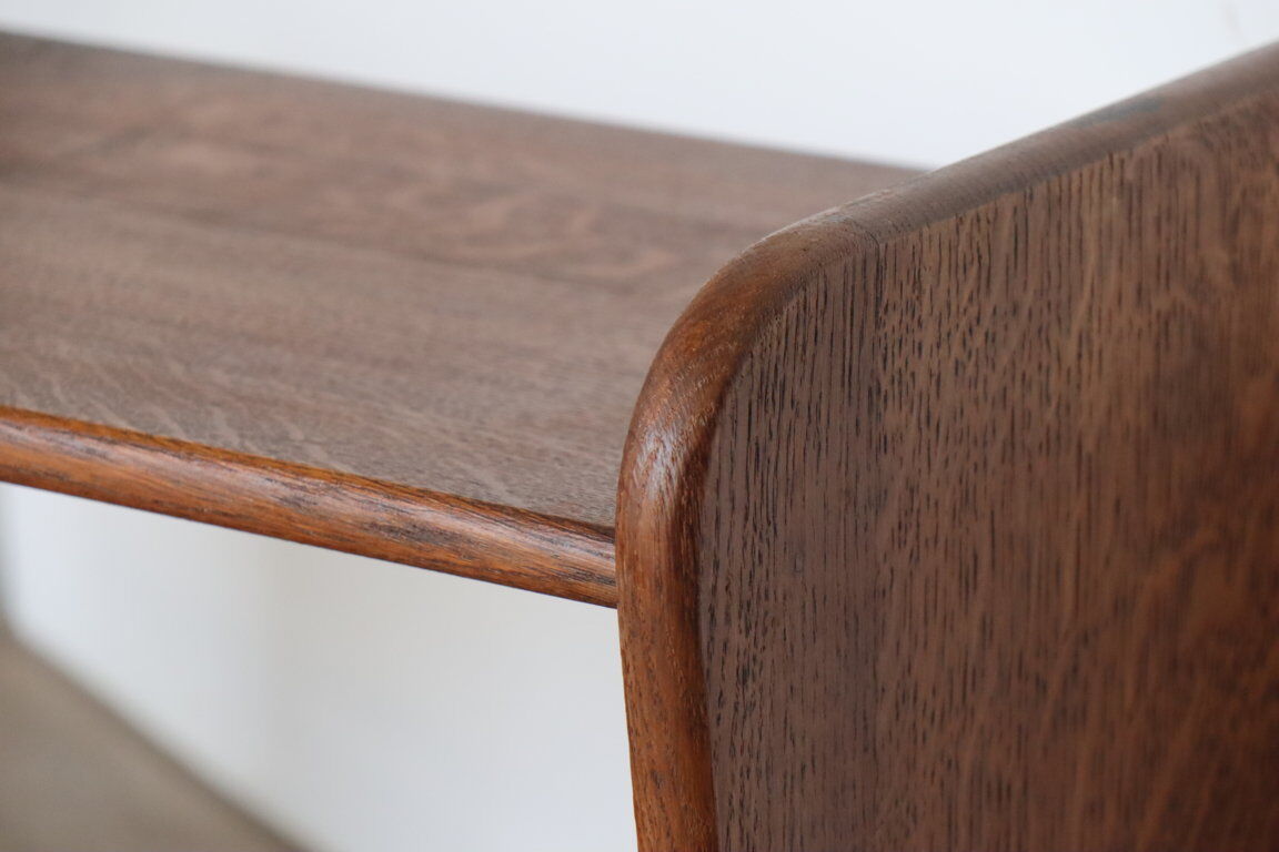 Vintage solid oak wall shelf, 1950