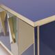 Mid-Century Modern Style Italian Sideboard Made of Wood Brass and Colored G