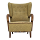1960s, Danish armchair, light green furniture velour, beech wood.
