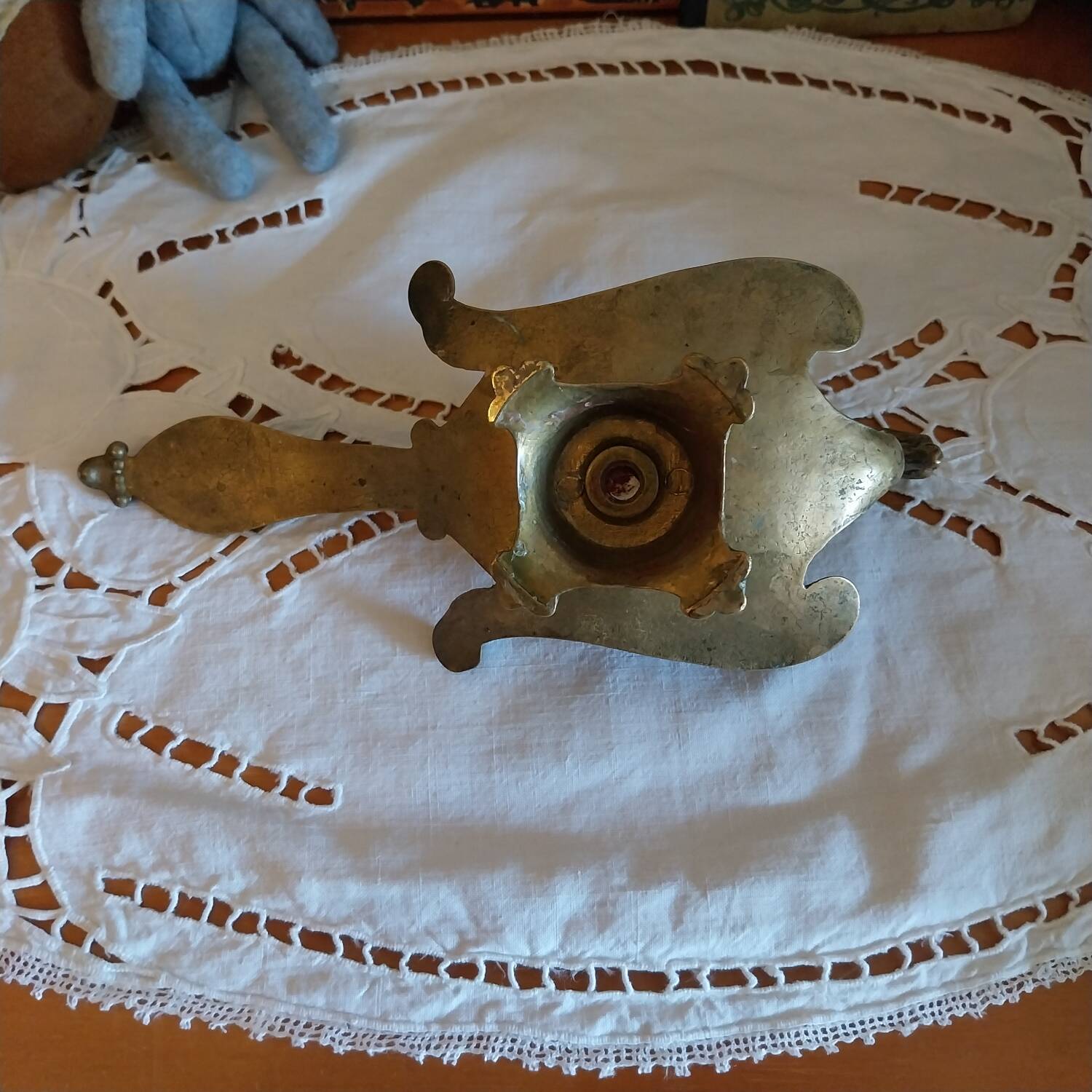 Antique gilt bronze hand candle holder