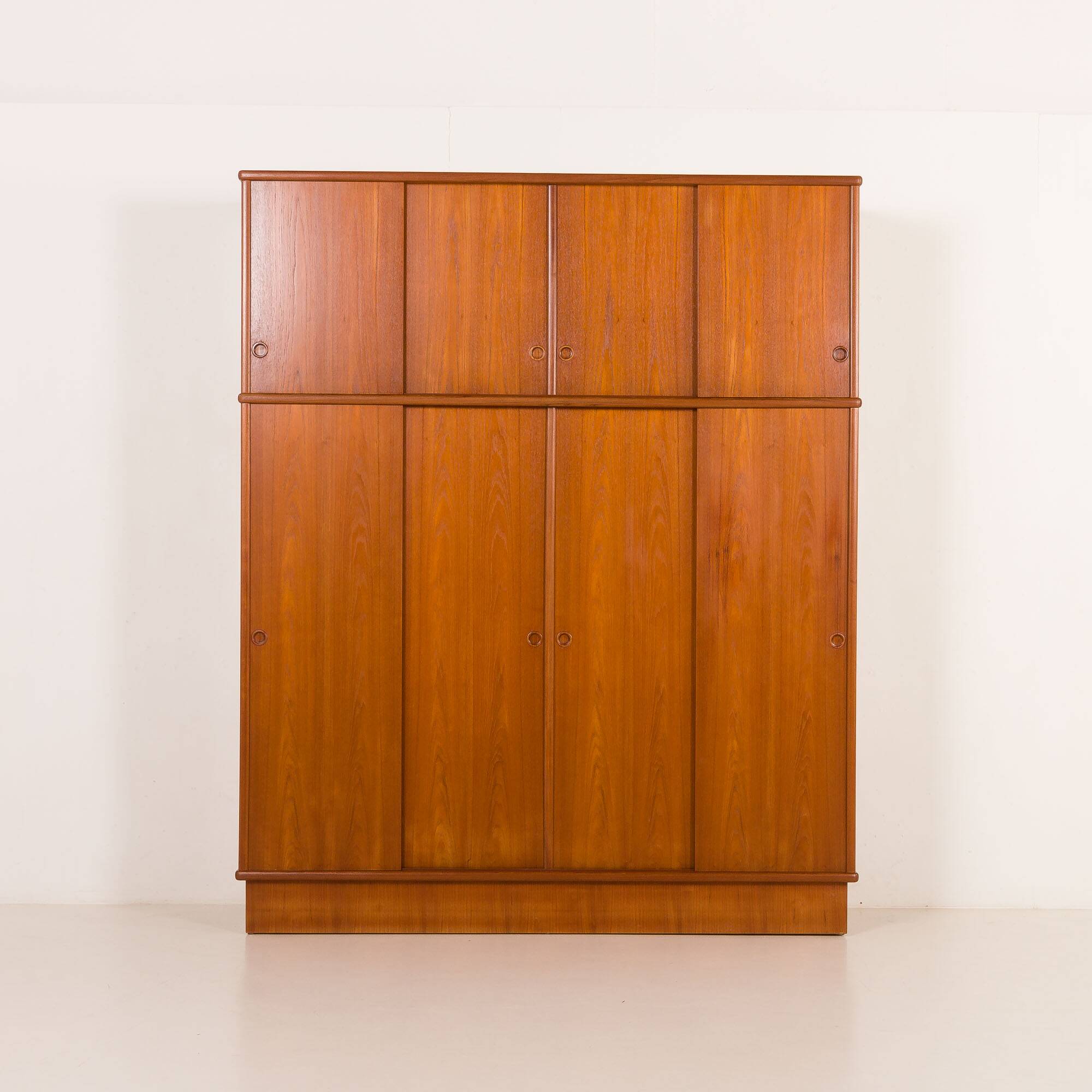 Omann Jun Extra large mid century teak wardrobe, Denmark, 1970s
