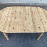 Scandinavian extendable dining table renovated in solid wood 180cm