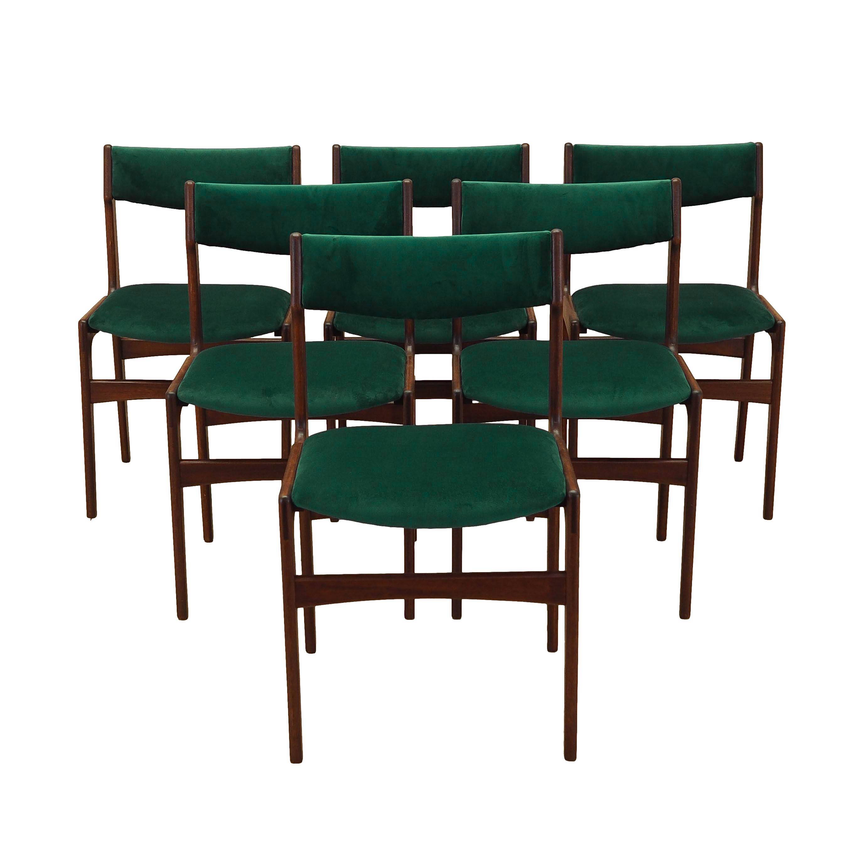 Set of six teak chairs, Danish design, 1970s, production: Denmark