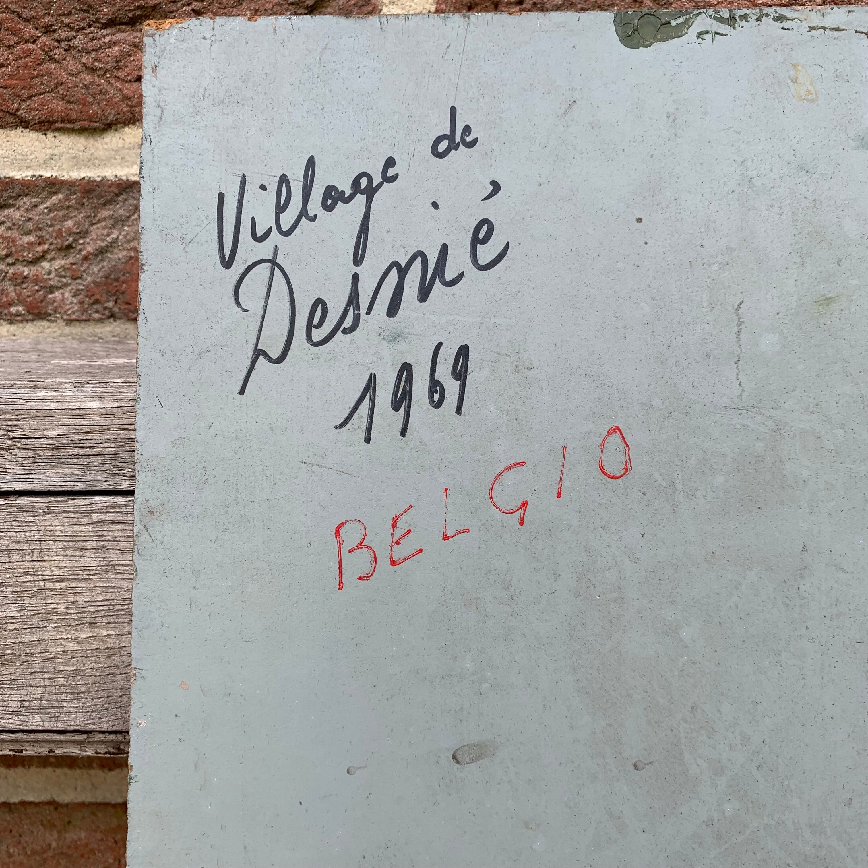 Peinture oil on panel "Rural landscape"