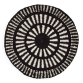 Coussin rond 100% pure laine motifs noir