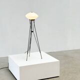 Elegant Italian floor lamp with a white opaline shade.