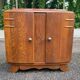 Art Deco bedside table in solid oak and marble from the 1930s.