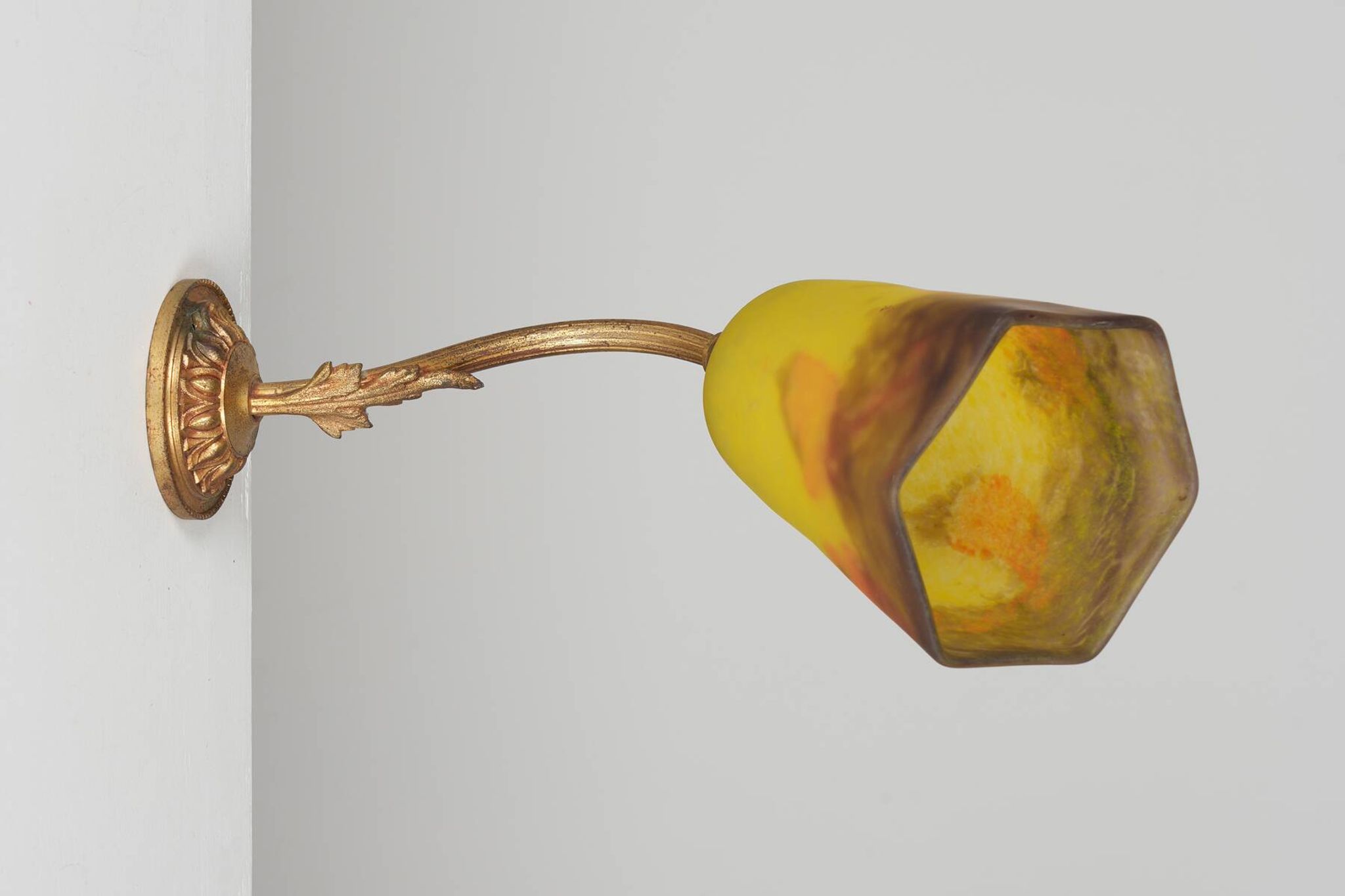Glass paste wall light by Degue, circa 1920, Art Nouveau.