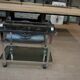 Service bar trolley in chrome metal and 1970s glass