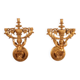 Paire d'appliques en bois doré - Italie- 19° siècle