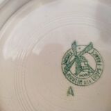 Plates Hollows Moulin des loups Service Tablecloth green lot 5 Old Vintage