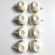 Set of 8 vintage cups with saucers Gien daisies.