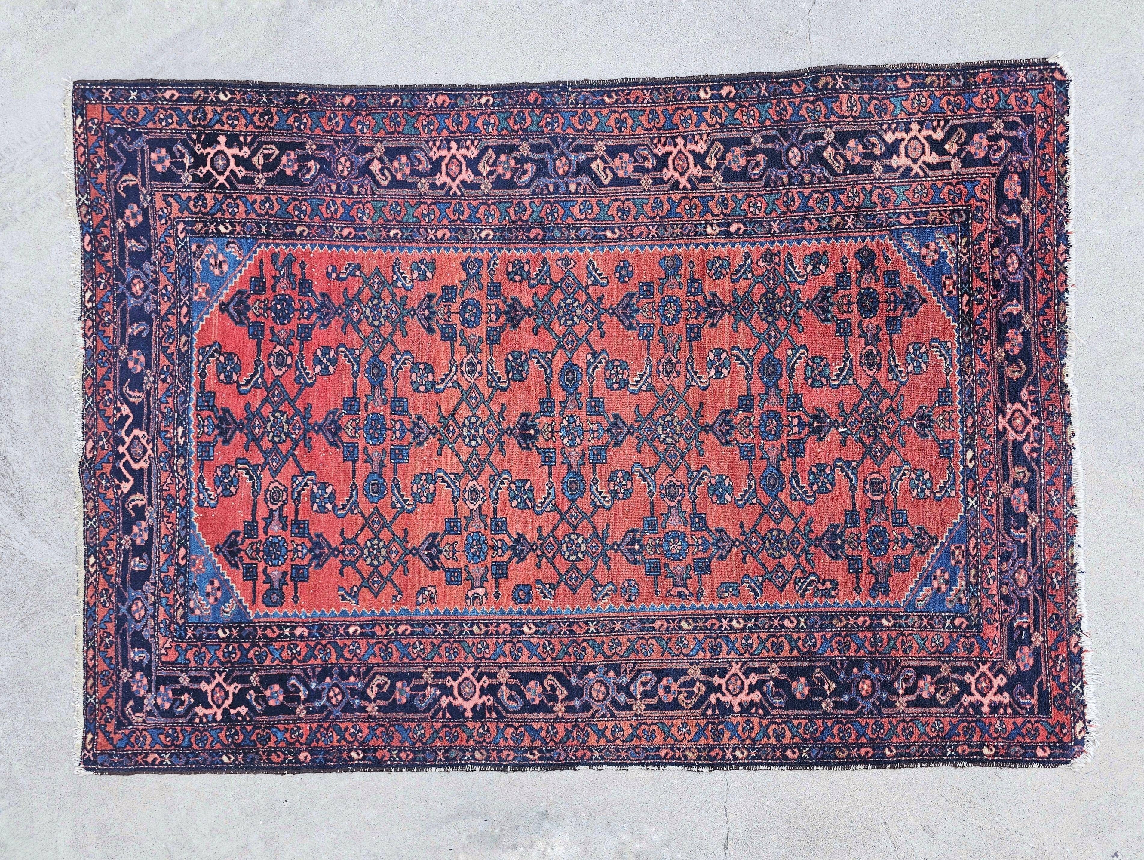 Antique Balouch carpet hand-knotted in wool, 19th century.
