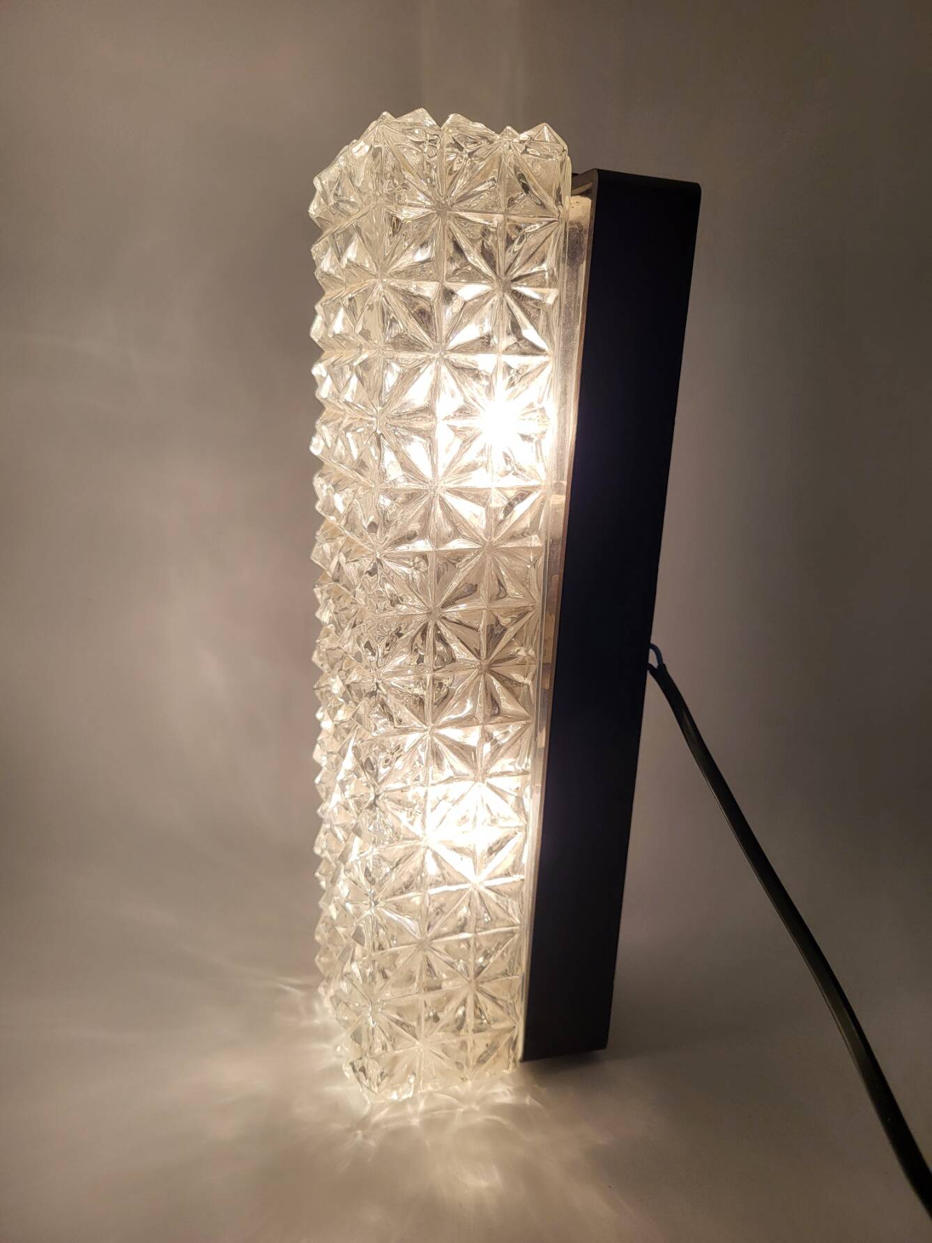 Erco Glass and Bakelite Wall Sconces 1960s, Set of 2 Vintage