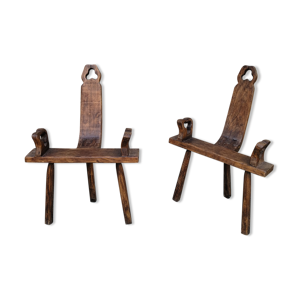 Paire de chaises espagnoles brutalistes