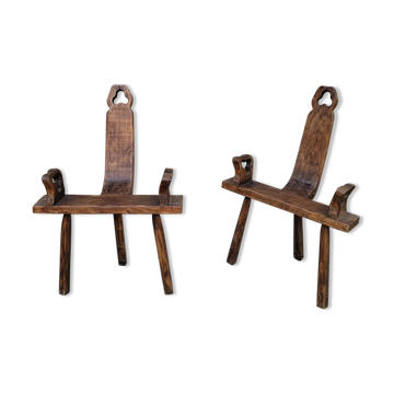 Pair of brutalist Spanish chairs from the 50s