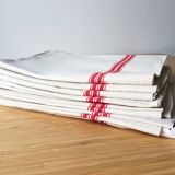 Set of six old tea towels