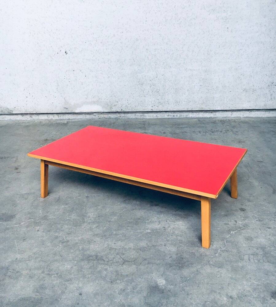 Mid-Century Red Coffee Table, Belgium, 1950s