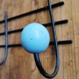 Vintage coat hook with multicolored balls